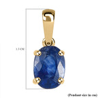 9K Yellow Gold Masoala Sapphire (FF) Solitaire Pendant 1.15 Ct.
