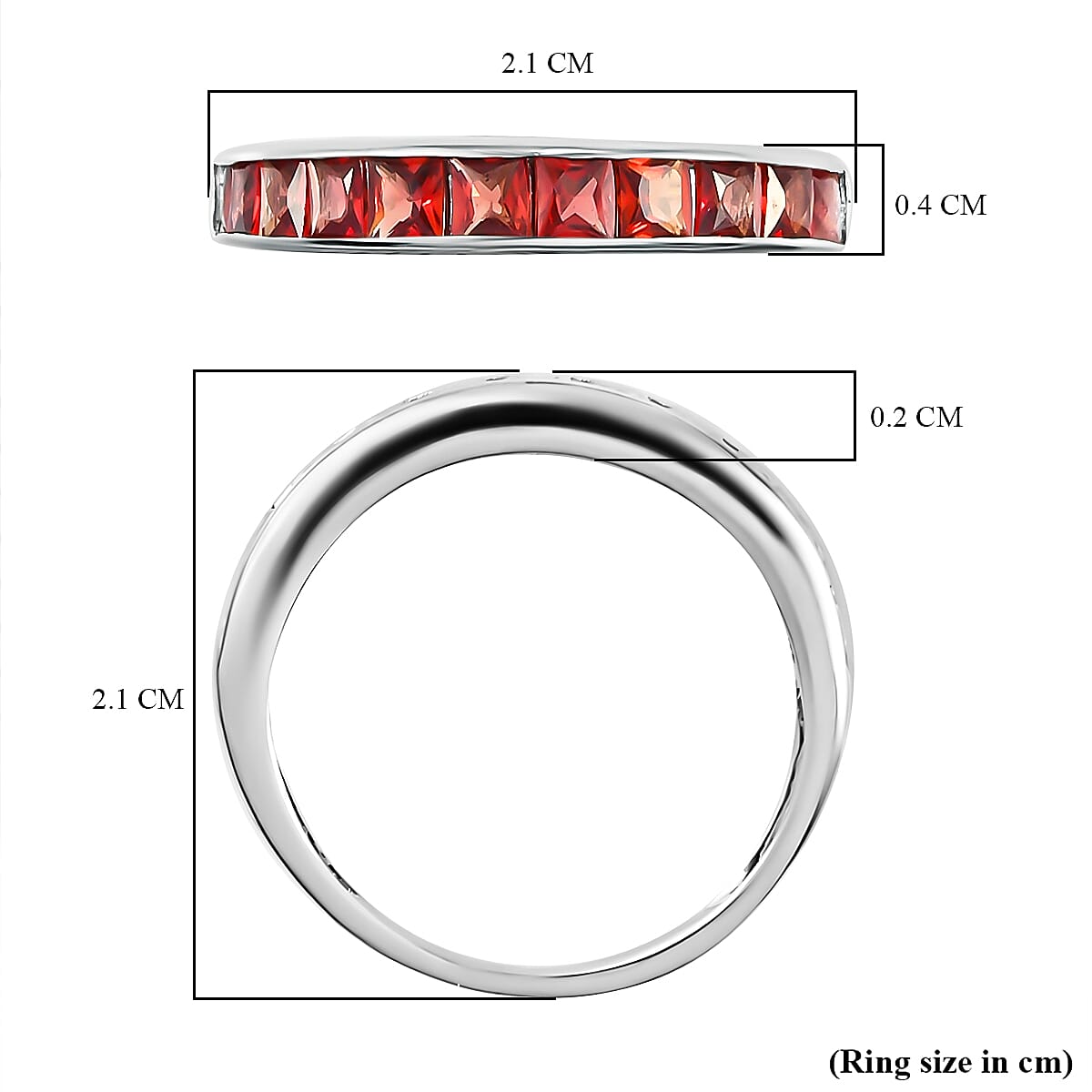 1.21 Ct Red Sapphire Half Eternity Wedding Band Ring in Platinum Plated Sterling Silver 3863826 6