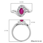 African Ruby (FF) and Natural Zircon Bypass Ring in Sterling Silver 1.22 Ct.
