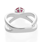African Ruby (FF) Solitaire Ring in Platinum Overlay Sterling Silver 1.23 Ct.