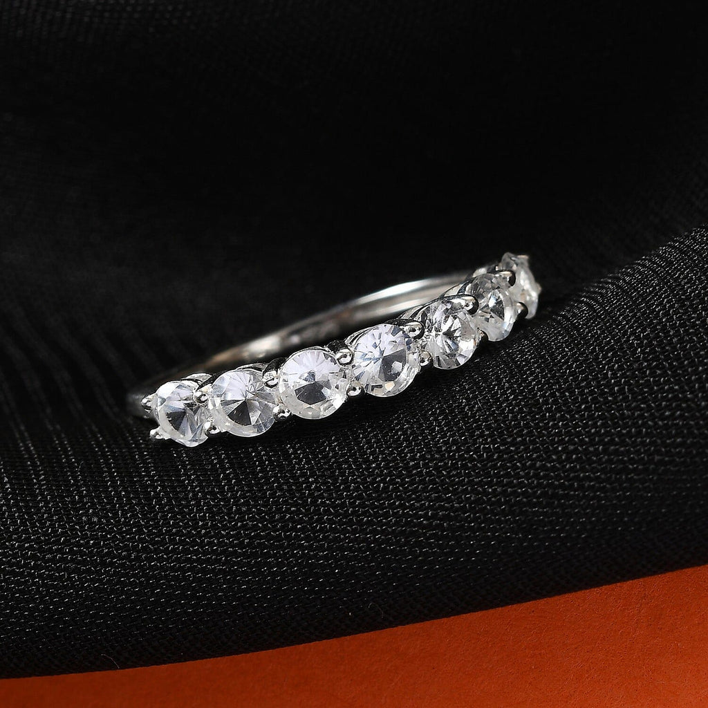 White Sapphire 7-Stone Look Ring in Sterling Silver 1.25 Ct.