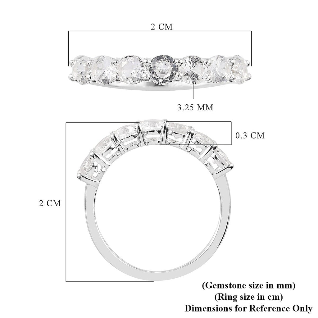 White Sapphire 7-Stone Look Ring in Sterling Silver 1.25 Ct.