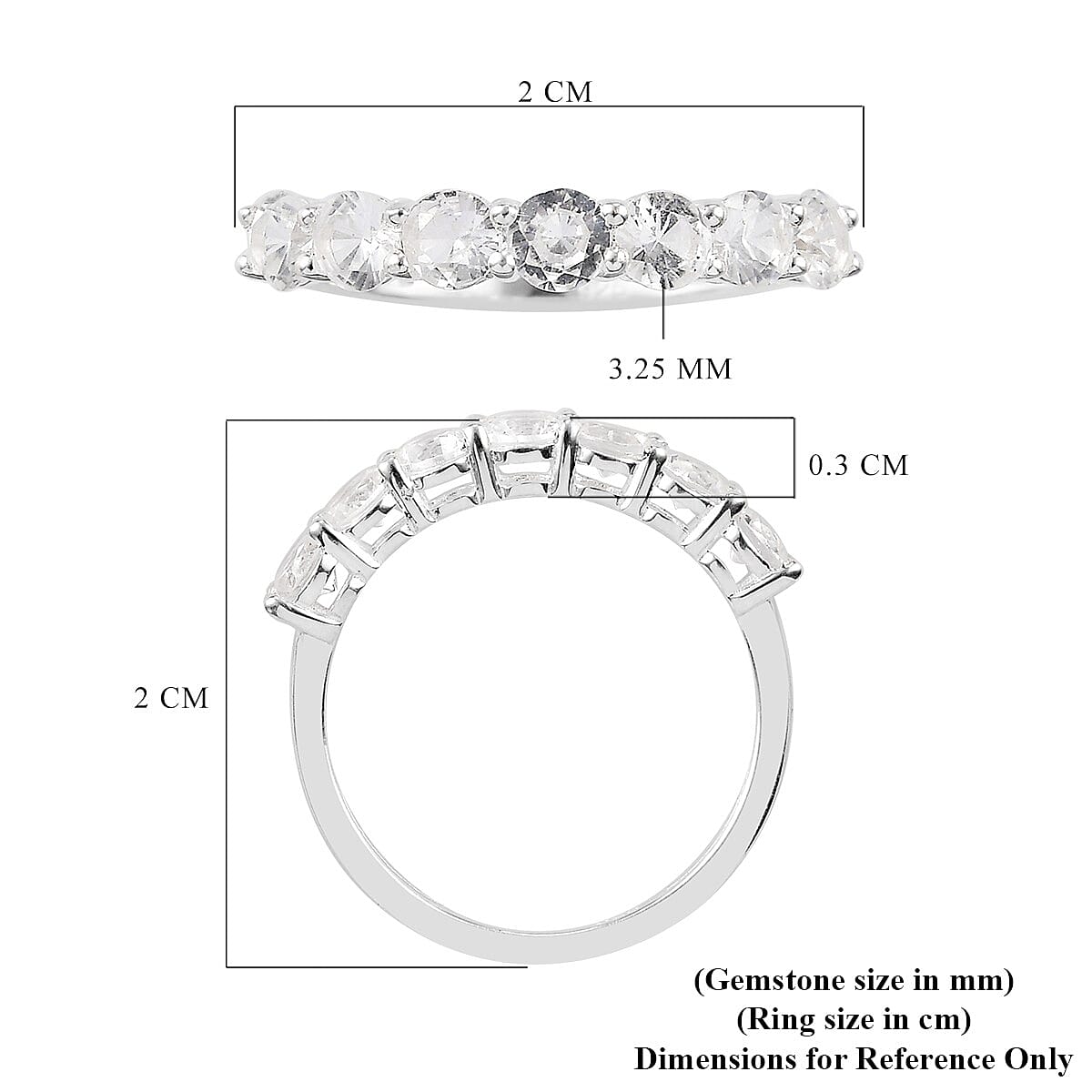 1.25 Ct. White Sapphire 7-Stone Look Ring in Sterling Silver 3738750 6