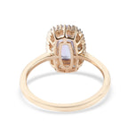 9K Yellow Gold Tanzanite and Diamond Halo Ring 1.29 Ct.