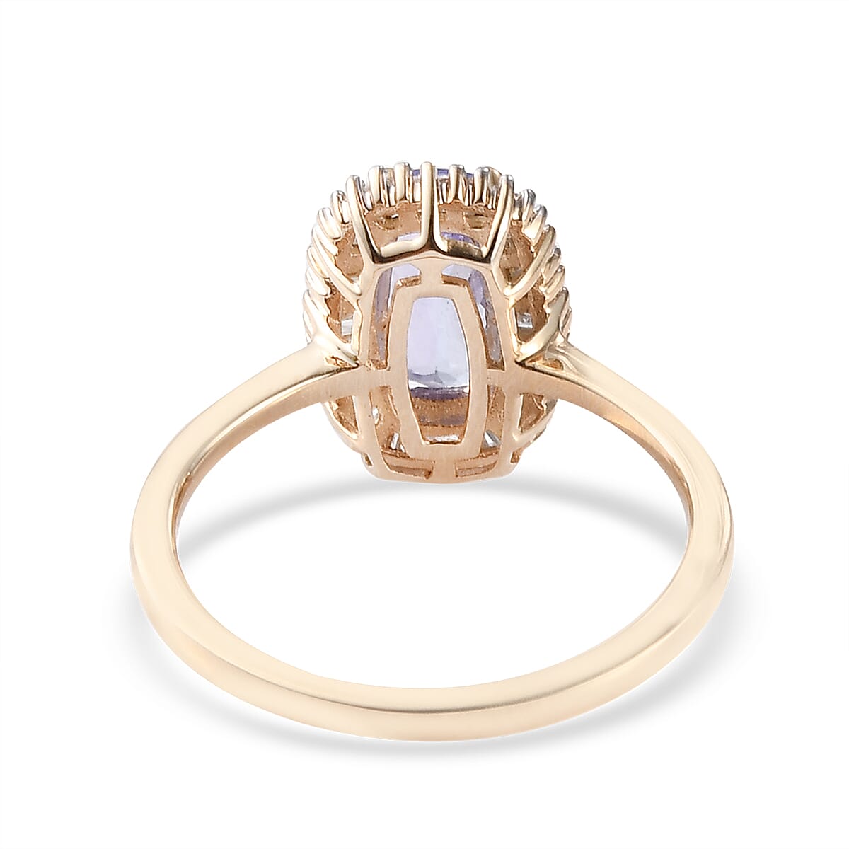 1.27 Ct. AA Tanzanite and Diamond Halo Ring in 9K Yellow Gold 3858752 5