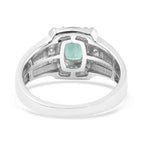 Grandidierite and Natural Cambodian Zircon Ring in Rhodium Overlay Sterling Silver 1.30 Ct.