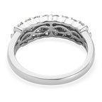 Lustro Stella Platinum Overlay Sterling Silver Ring Made with Finest CZ 1.31 Ct.
