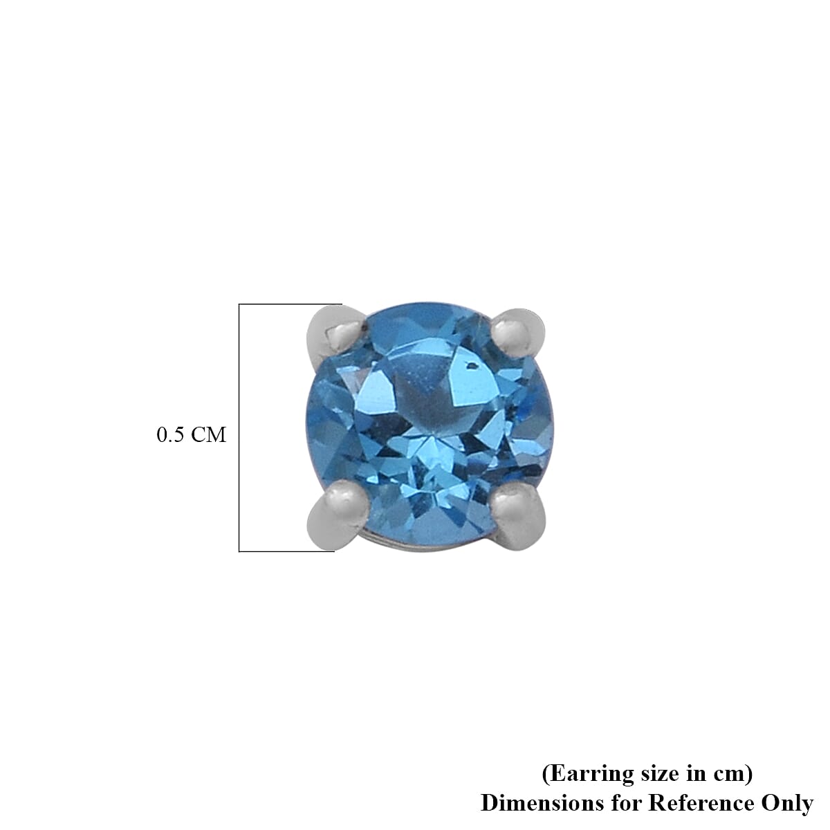 1.4 Ct. Swiss Blue Topaz Solitaire Stud Earrings in Sterling Silver 7596638 3