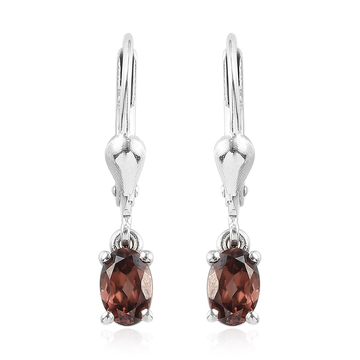 1.41 Ct. Raspberry Zircon Solitaire Earrings in Platinum Plated Sterling Silver 3744102 0