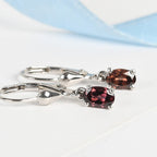 Raspberry Zircon Solitaire Lever Back Earrings (with Lever Back) in Platinum Overlay Sterling Silver 1.41 Ct.