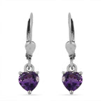 Amethyst Lever Back Earrings in Platinum Overlay Sterling Silver 1.42 Ct.