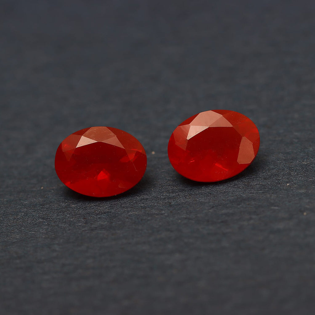 Set of 2 - Premium Quality Fire Opal Oval 8x6 mm 1.42 Ct.
