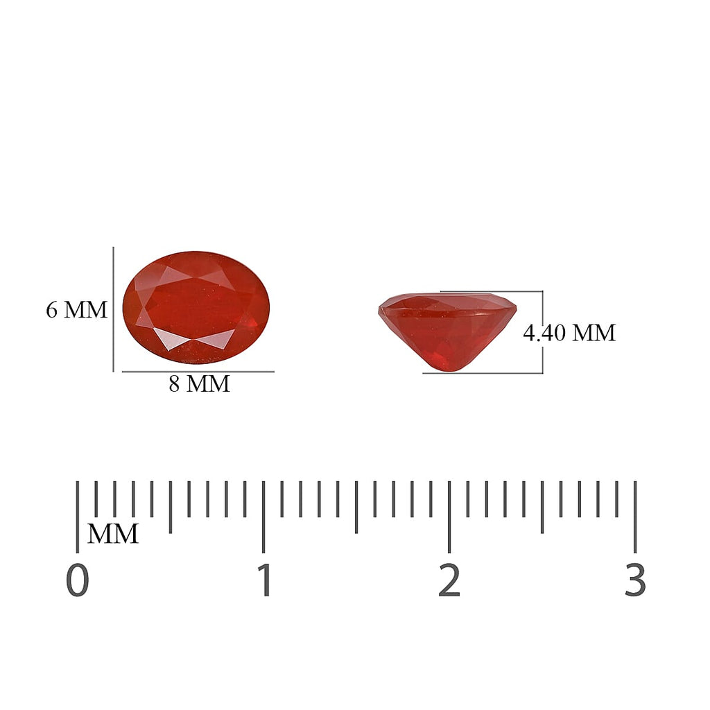 Set of 2 - Premium Quality Fire Opal Oval 8x6 mm 1.42 Ct.