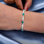Verde Onyx Bracelet (Size 6.5 With 2 inch Extender) with Lobster Clasp in Sterling Silver 3.10 Ct.
