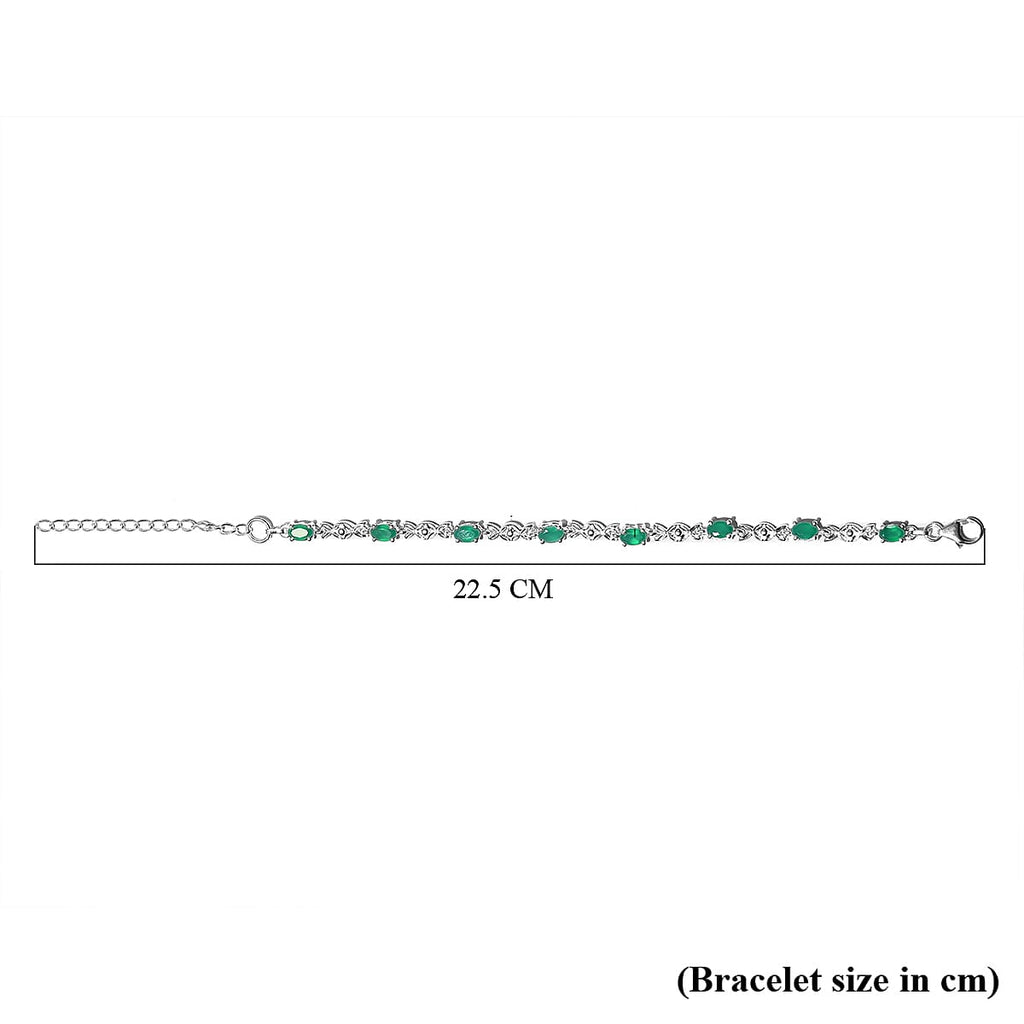 Verde Onyx Bracelet (Size 6.5 With 2 inch Extender) with Lobster Clasp in Sterling Silver 3.10 Ct.