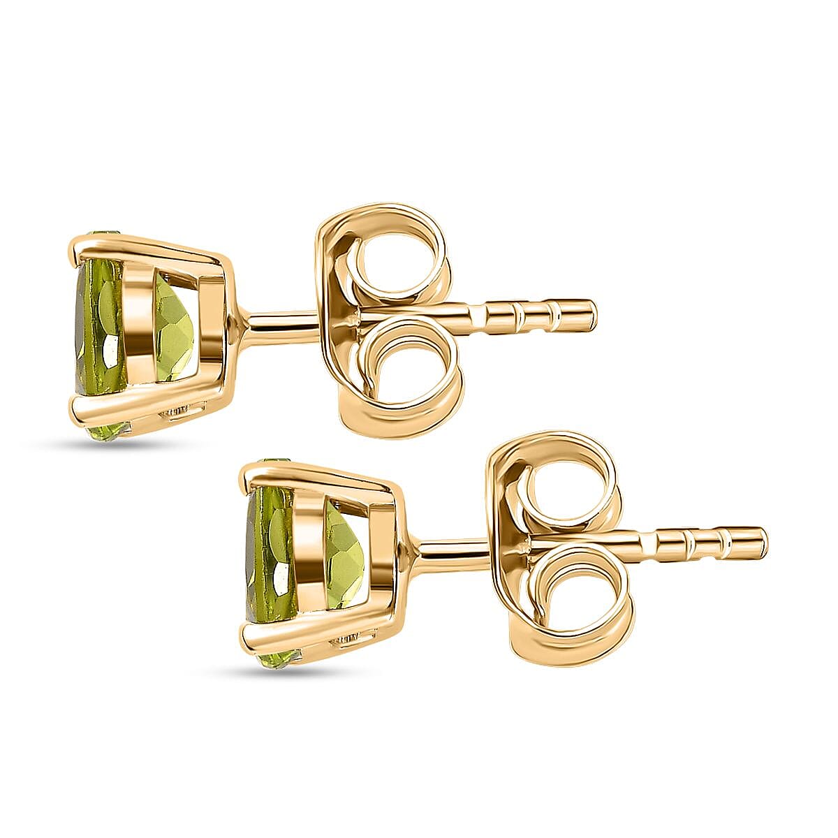 1.5 Ct. Peridot Solitaire Stud Earrings in 14K Gold Plated Sterling Silver 3815664 4