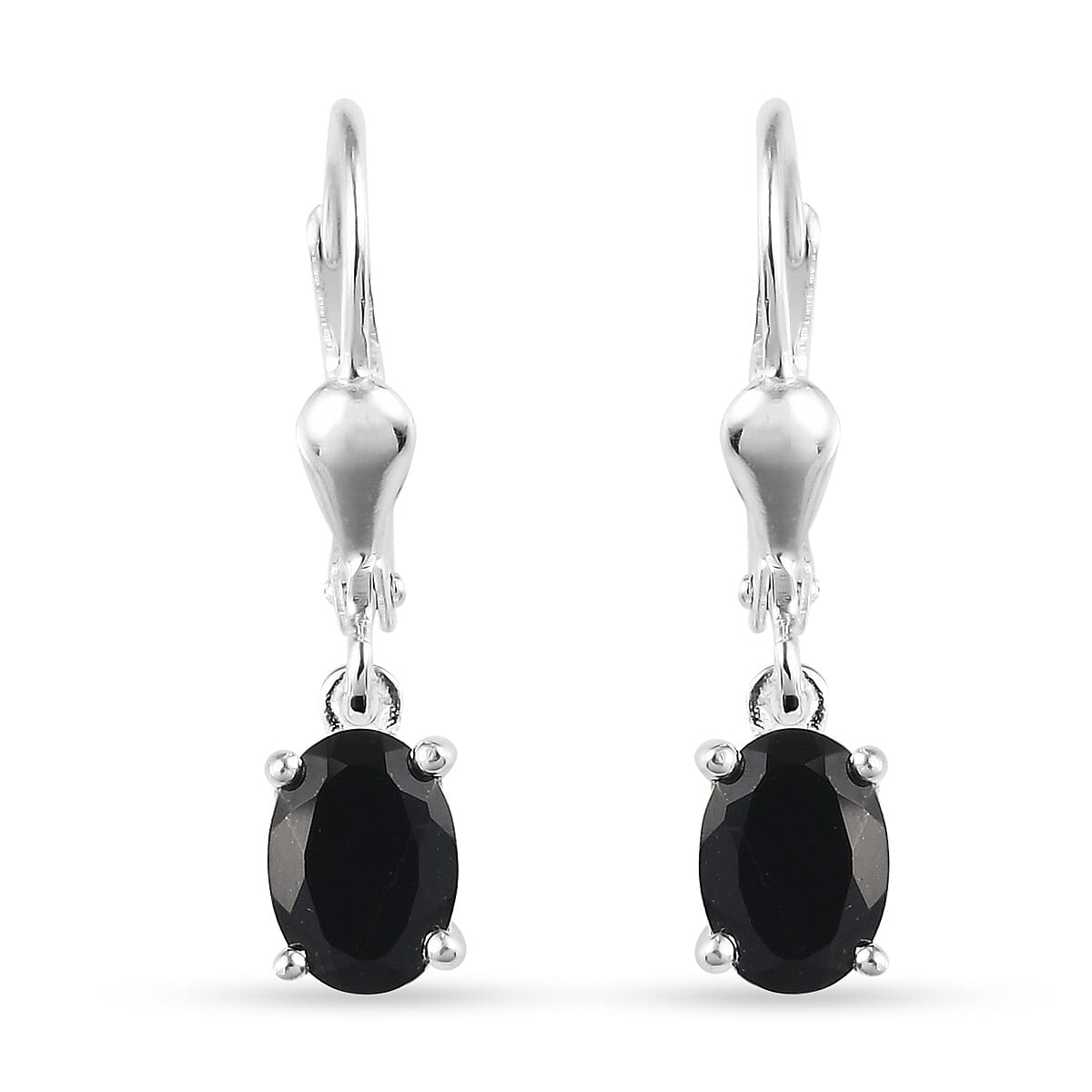 1.50 Ct Black Tourmaline Solitaire Drop Earring in Silver 3512663 2