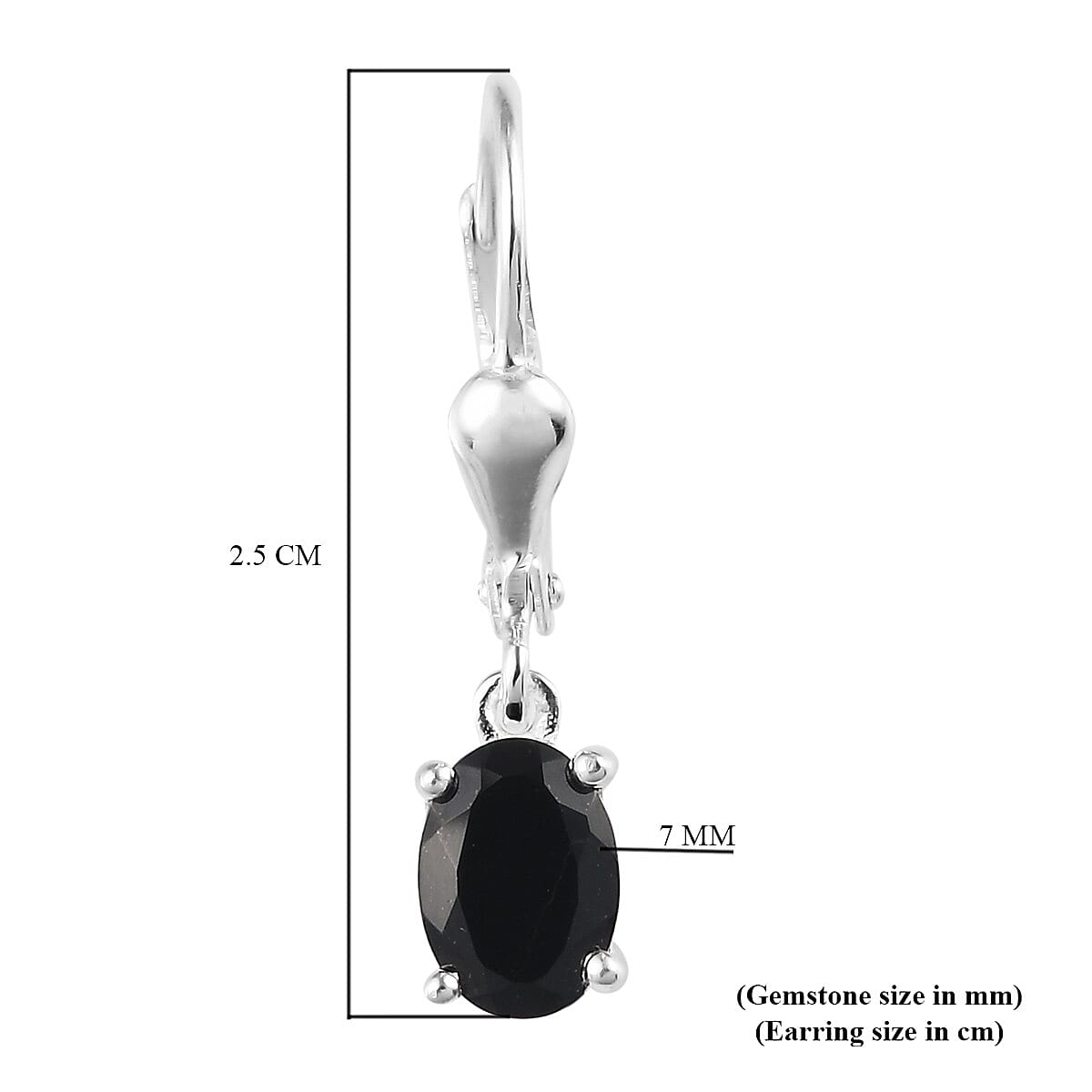 1.50 Ct Black Tourmaline Solitaire Drop Earring in Silver 3512663 12