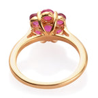 African Ruby (Rnd ) Pressure Set Floral Ring in 14K Gold Overlay Sterling Silver 2.00 Ct.
