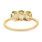 Hebei Peridot Triology Ring in 18K Vermeil Yellow Gold Plated Sterling Silver 1.53 Ct.