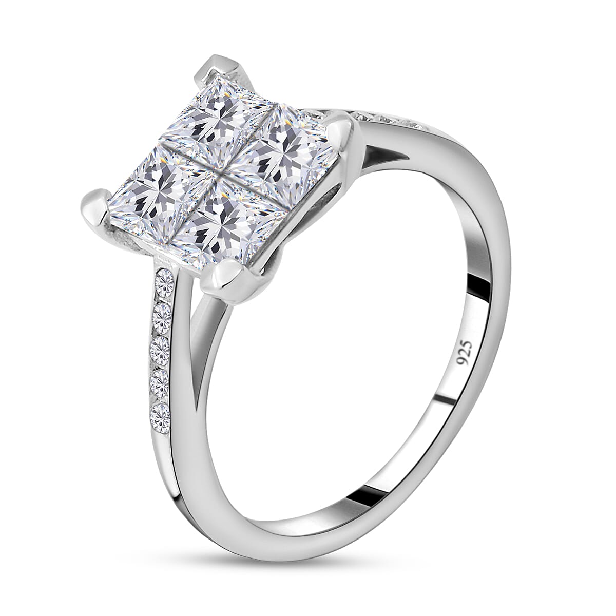 1.54 Ct. Moissanite Ring in Rhodium Plated Sterling Silver 7586483 3