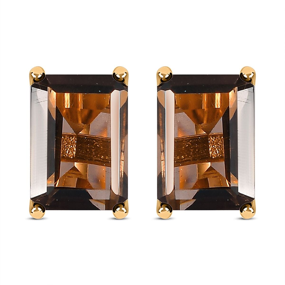 1.57 Ct Smoky Quartz Earrings in 14K Gold Plated Sterling Silver V32718090 0