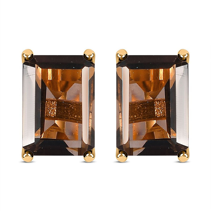 1.57 Ct Smoky Quartz Earrings in 14K Gold Plated Sterling Silver 3815821 1