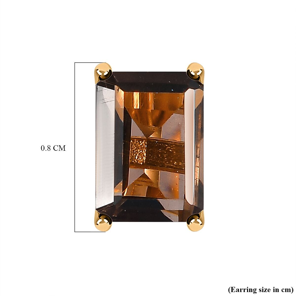 1.57 Ct Smoky Quartz Earrings in 14K Gold Plated Sterling Silver V32718090 5