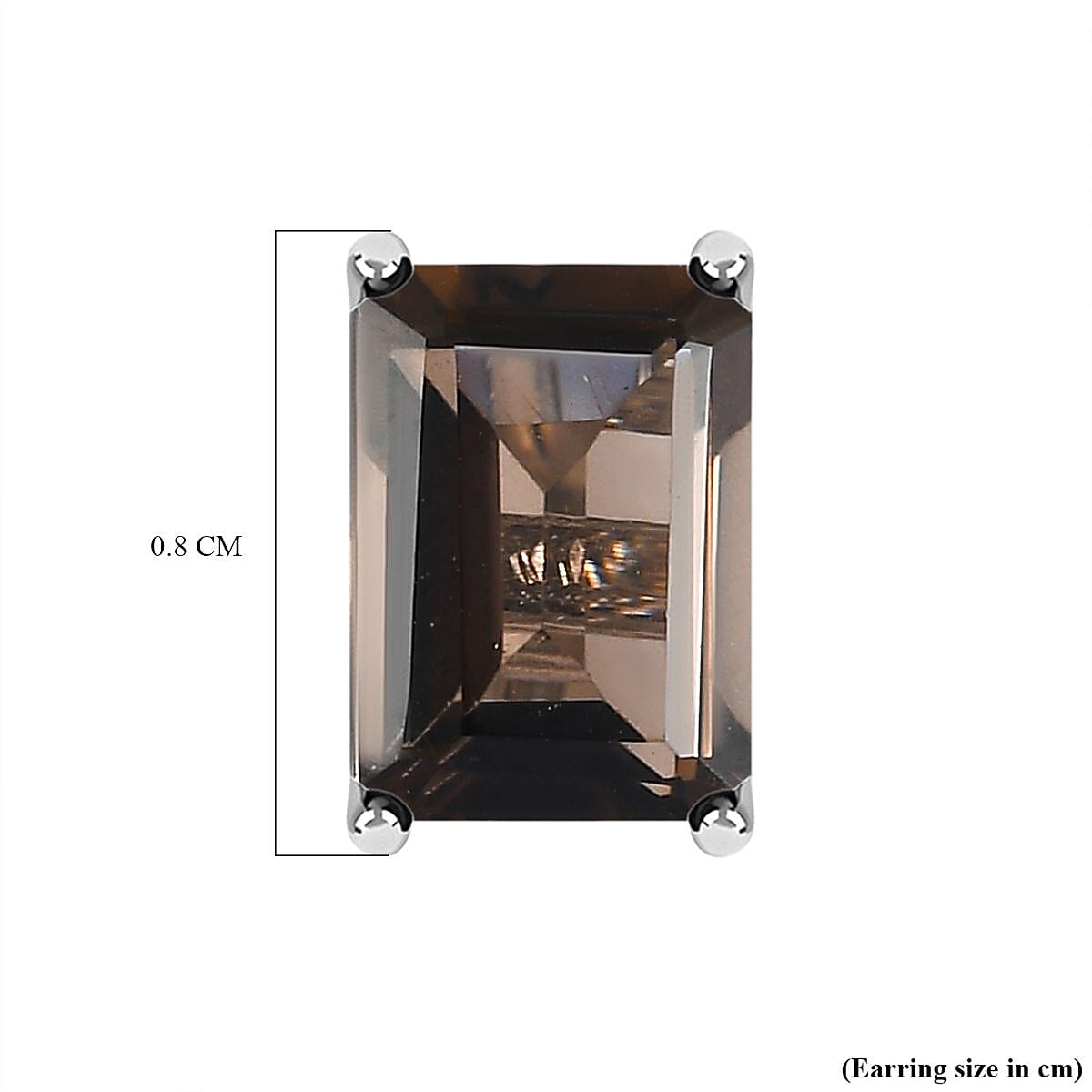 1.57 Ct. Smoky Quartz Solitaire Earrings in Platinum Plated Sterling Silver V32530156 5