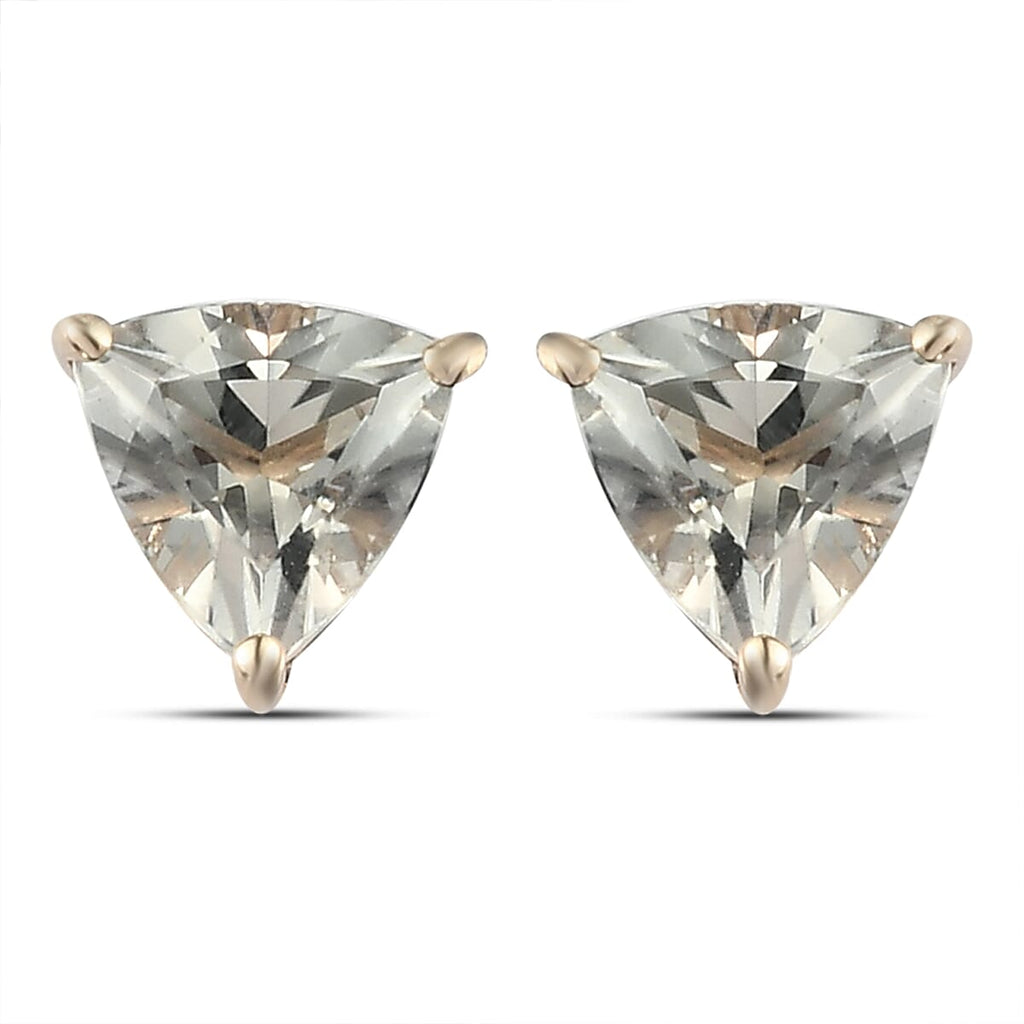 9K Yellow Gold AAA Turkizite Stud Earrings (with Push Back) 1.60 Ct.