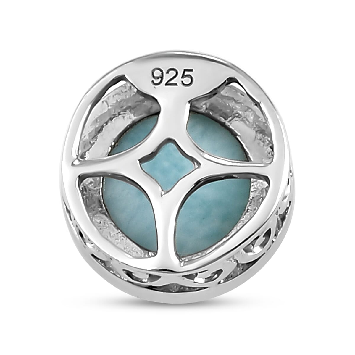 1.60 Ct. Larimar Pendant in Platinum Plated Sterling Silver 8716541 11