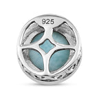 Larimar Pendant in Platinum Overlay Sterling Silver 1.90 Ct