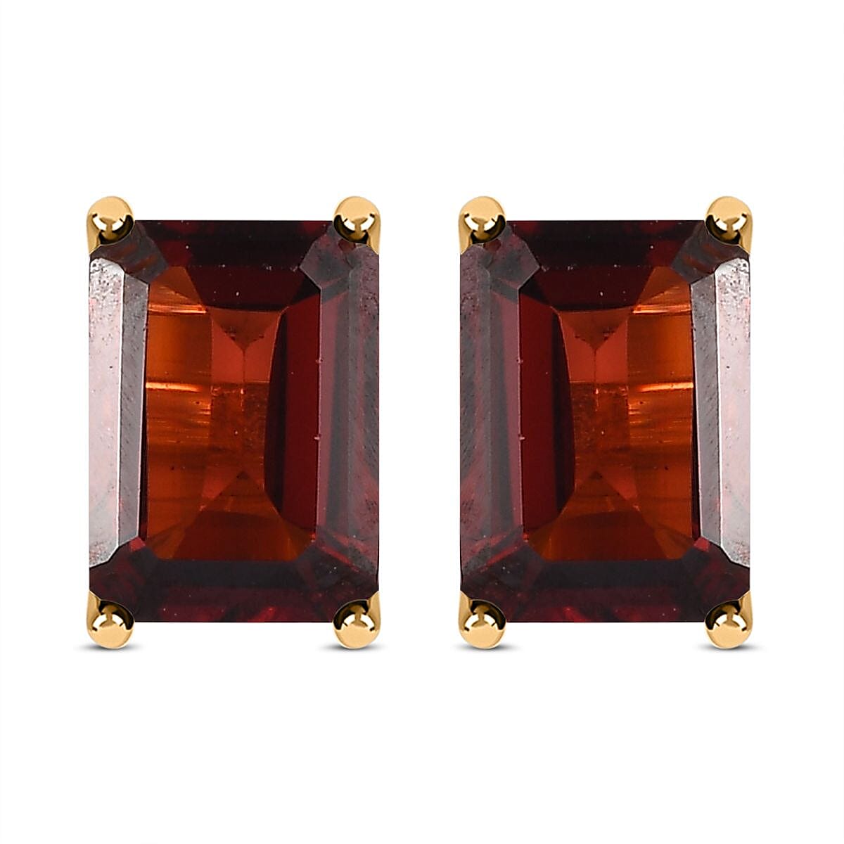 1.7 Ct. Red Garnet Solitaire Earrings in 14K Gold Plated Sterling Silver V32527945 0