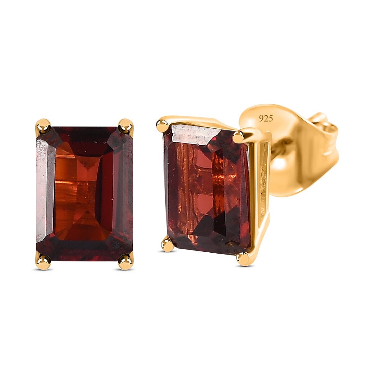 1.7 Ct. Red Garnet Solitaire Earrings in 14K Gold Plated Sterling Silver V32527945 4
