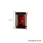 Red Garnet Stud Solitaire Earrings in 18K Vermeil Yellow Gold Plated Sterling Silver 2.40 Ct.