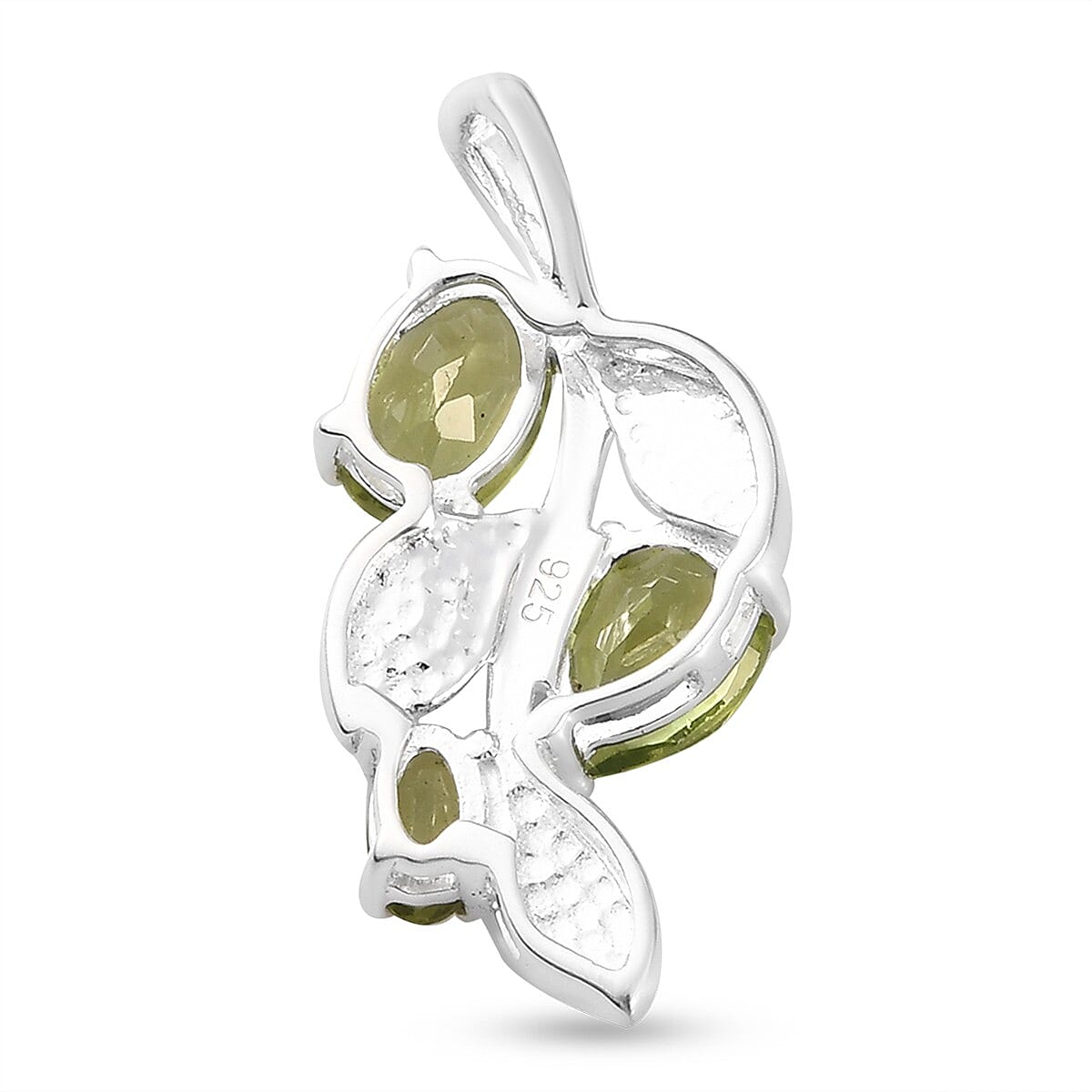 1.70 Ct. Hebei Peridot Leaves Pendant in Sterling Silver 3869543 5