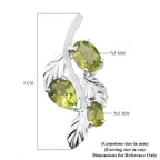 Natural Hebei Peridot Pendant in Sterling Silver 1.83 Ct.