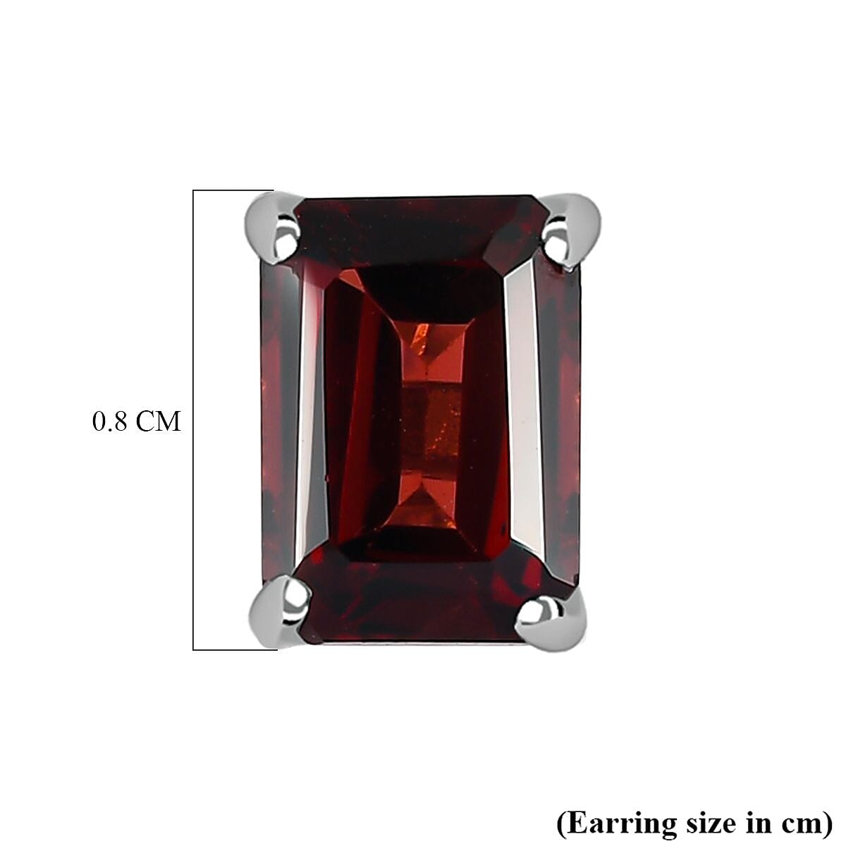 1.70 Ct.  Red Garnet Solitaire Earrings in Platinum Plated Sterling Silver V32529891 5