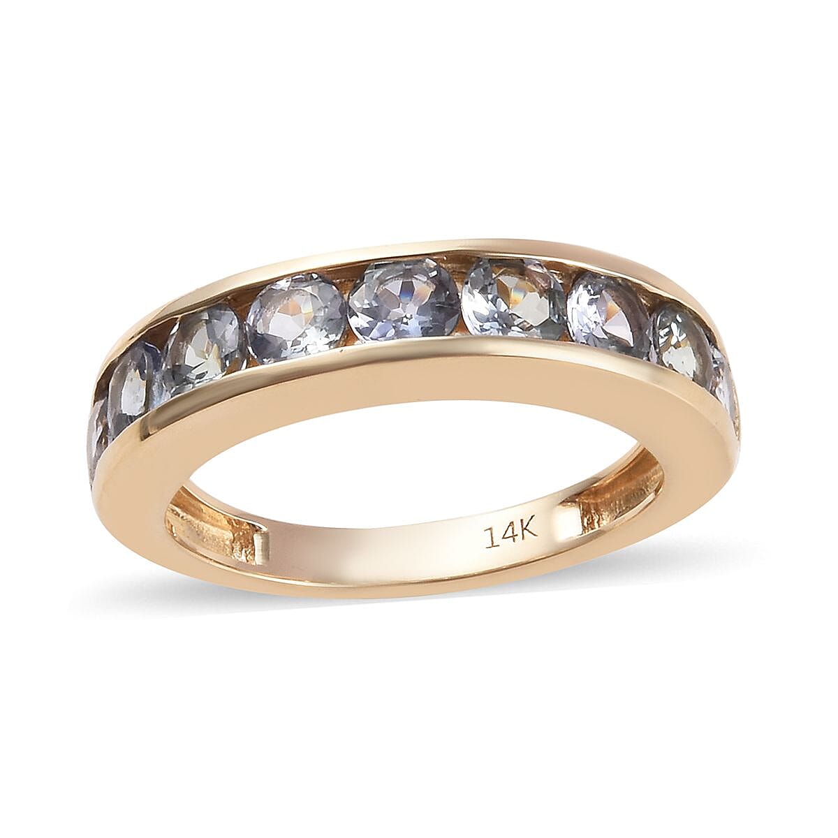 1.75 Ct AA Peacock Tanzanite Half Eternity Band Ring in 14K Yellow Gold 3.37 Grams 3553408 0