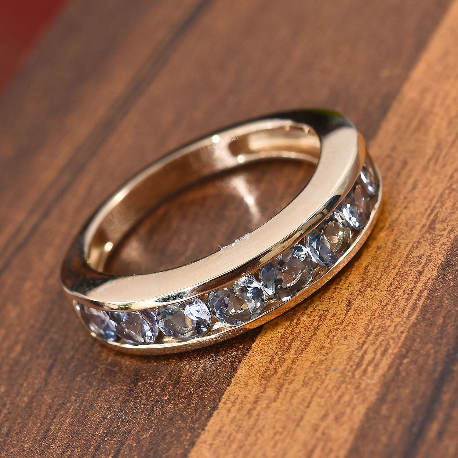1.75 Ct AA Peacock Tanzanite Half Eternity Band Ring in 14K Yellow Gold 3.37 Grams 3553408 2