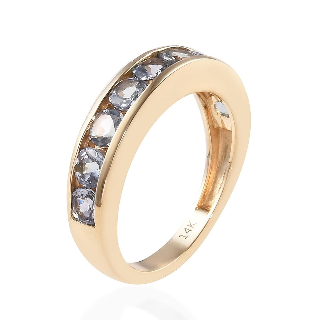 From Tucson - Close Out 14K Yellow Gold Peacock Tanzanite (Rnd) Ring 1.75 Ct.