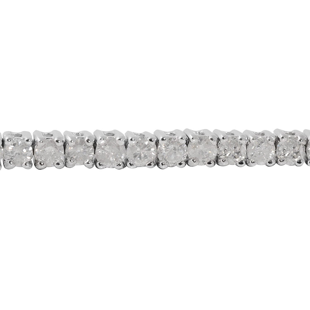 14K White Gold, Certified Independent Laboratories Diamond (I1-I2-G-H) Line Bracelet (Size 7) 1.76 Ct, Gold Wt. 8.10 Gms