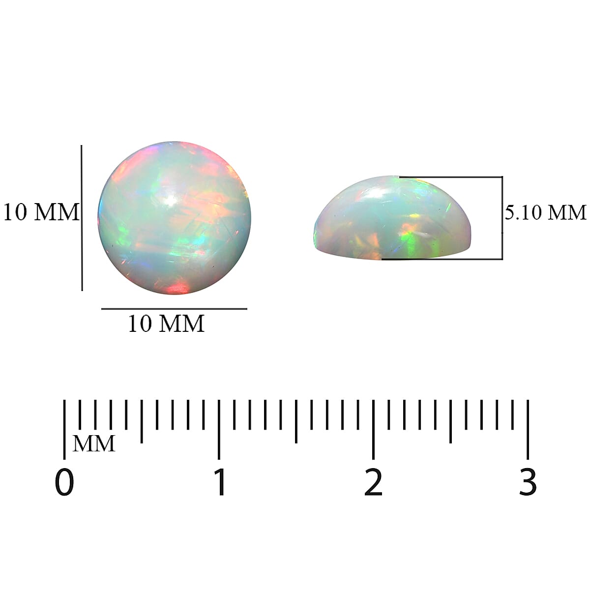1.76 Ct. Loose Ethiopian Opal A Grade Round 10.0mm 6189129 3