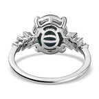 D'Joy Australian Boulder Opal & White Diamond Ring in Platinum Overlay Sterling Silver 1.80 Ct.