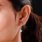 Moissanite Hoop Earrings in Platinum Overlay Sterling Silver 1.80 Ct.