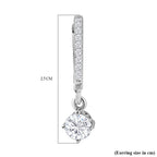 Moissanite Hoop Earrings in Platinum Overlay Sterling Silver 1.80 Ct.