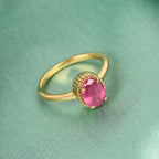 African Ruby (FF) Solitaire Ring in 14K Gold Overlay Sterling Silver 1.82 Ct.