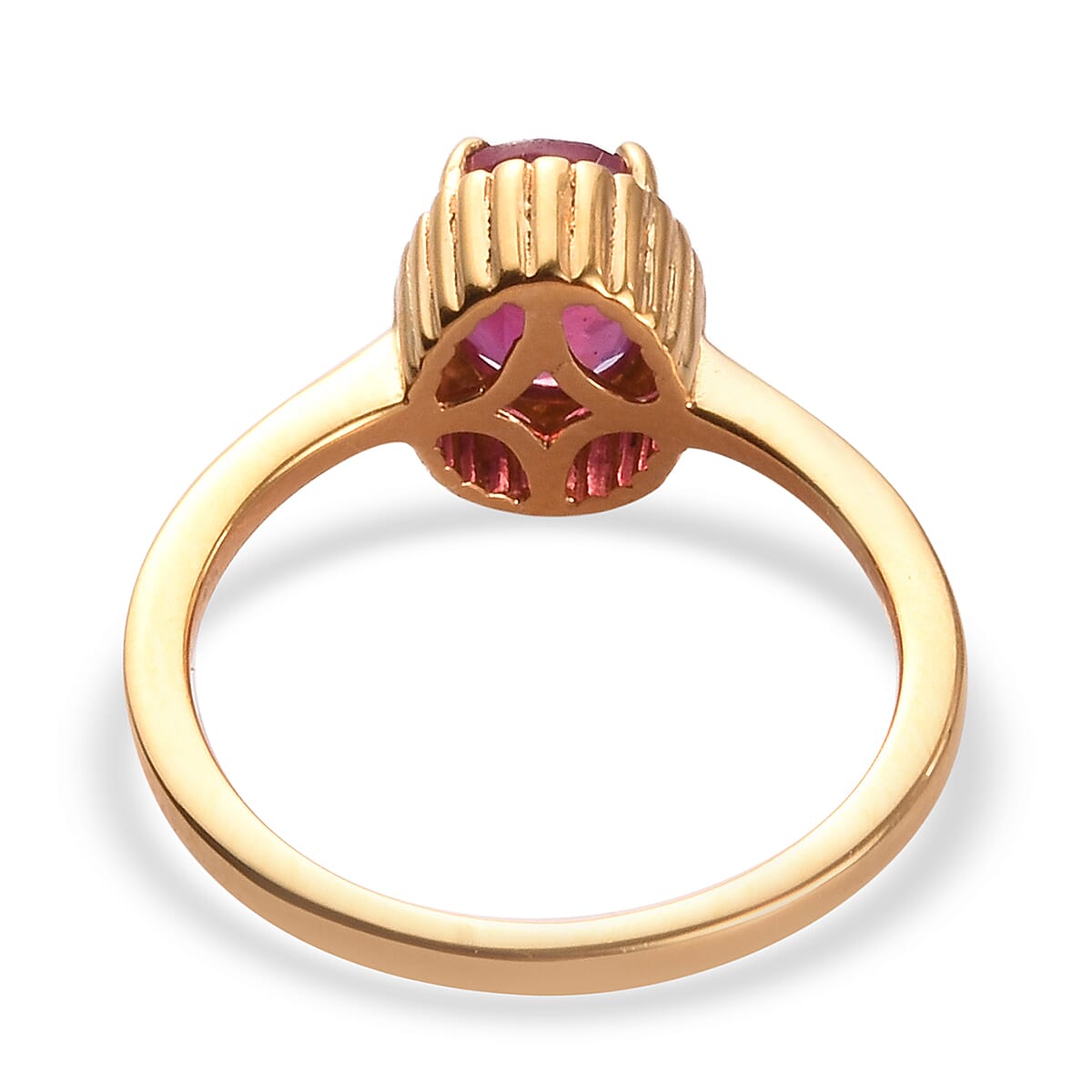 1.82 Ct. African Ruby Solitaire Ring in 14K Gold Plated Sterling Silver 3735055 5