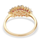 9K Yellow Gold African Ruby and Natural Cambodian Zircon Ring 1.61 Ct.