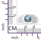 Ratanakiri Blue Zircon and Natural Cambodian Zircon Ring in Rhodium Overlay Sterling Silver 2.12 Ct.